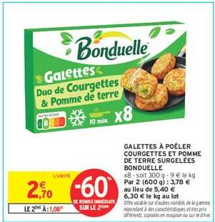 Galettes à poêler courgettes et pomme de terre surgelées Bonduelle