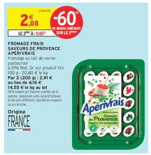 FROMAGE FRAIS SAVEURS DE PROVENCE APÉRIVRAIS