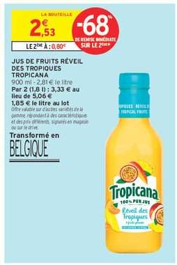 Jus De Fruits Réveil Des Tropiques Tropicana