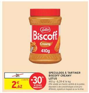 SPECULOOS À TARTINER BISCOFF CREAMY LOTUS