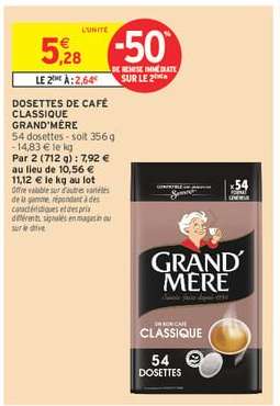 Dosettes De Café Classique Grand Mere
