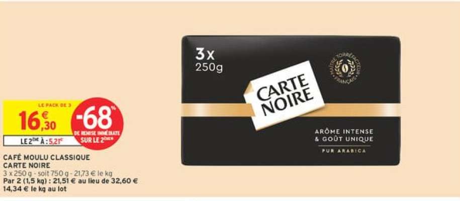 Café Moulu Classique Carte Noire