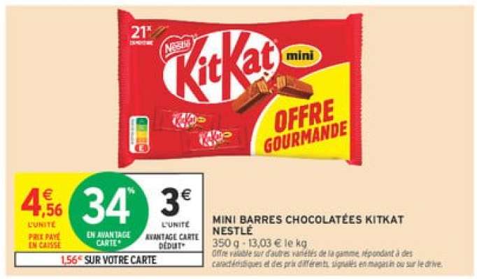 Mini Barres Chocolatées KitKat Nestlé