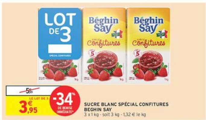 SUCRE BLANC SPÉCIAL CONFITURES BEGHIN SAY