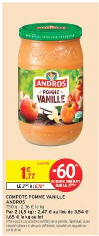 COMPOTE POMME VANILLE ANDROS