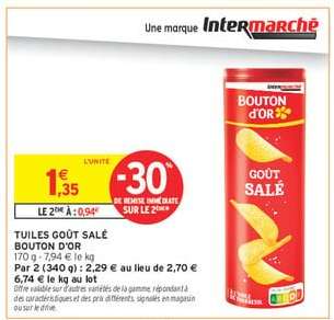 TUILES GOÛT SALÉ BOUTON D'OR