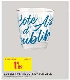 Gobelet Verre Cote d'Azur 25cl