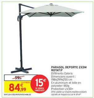 PARASOL DEPORTE 2X3M ROTATIF
