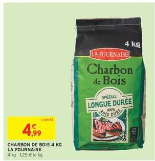 CHARBON DE BOIS 4 KG LA FOURNAISE