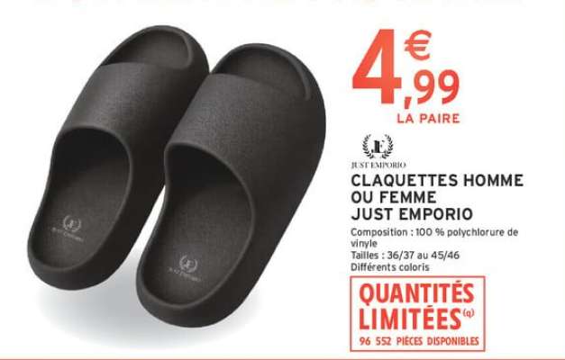 CLAQUETTES HOMME OU FEMME JUST EMPORIO
