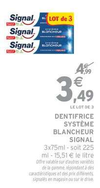 SIGNAL DENTIFRICE SYSTÈME BLANCHEUR