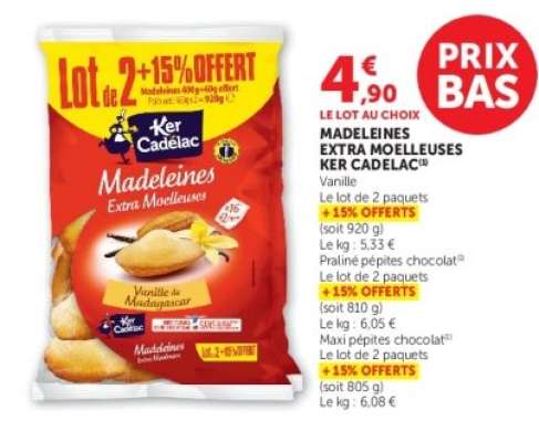 Madeleines Extra Moelleuses Ker Cadelac