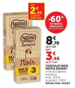 Chocolat Noir Nestlé Dessert