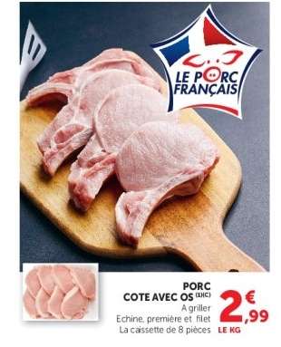 Porc : Cote avec os