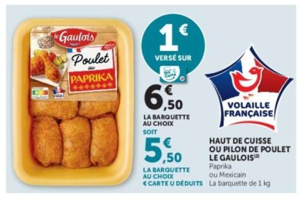 Haut de cuisse ou pilon de poulet Le Gaulois