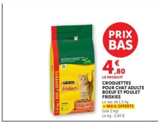 CROQUETTES POUR CHAT ADULTE BOEUF ET POULET FRISKIES