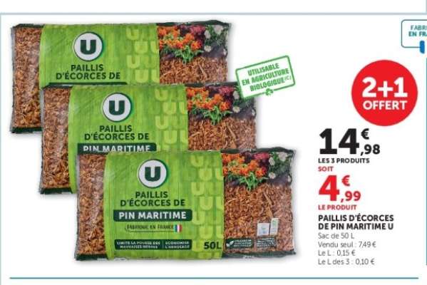 Paillis d'écorces de pin maritime U