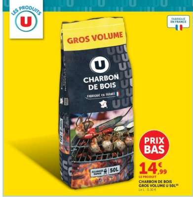 CHARBON DE BOIS GROS VOLUME U 50L
