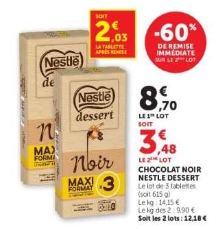 Chocolat Noir Nestlé Dessert