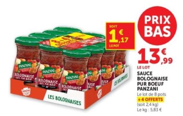 Sauce Bolognaise Pur Boeuf Panzani