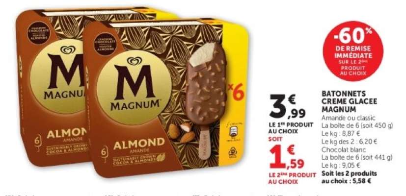 BATONNETS CREME GLACEE MAGNUM
