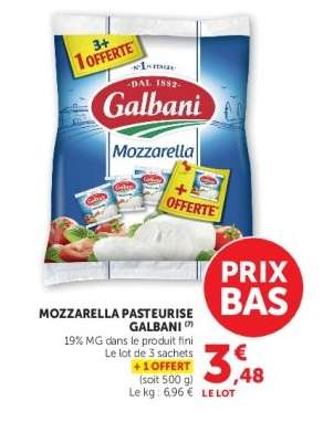 MOZZARELLA PASTEURISE GALBANI