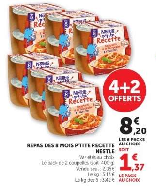 Repas des 8 mois P'tite Recette Nestlé