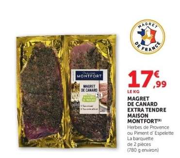 MAGRET DE CANARD EXTRA TENDRE MAISON MONTFORT