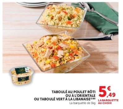 Taboulé au poulet rôti ou à l'orientale ou taboulé vert à la libanaise