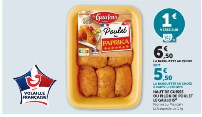 Haut de cuisse ou pilon de poulet Le Gaulois