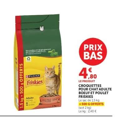 CROQUETTES POUR CHAT ADULTE BOEUF ET POULET FRISKIES