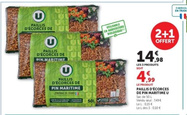 Paillis d'écorces de pin maritime U