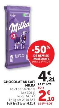 Chocolat au lait Milka
