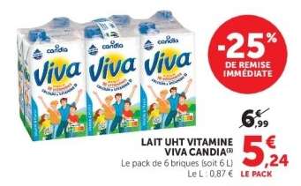 LAIT UHT VITAMINE VIVA CANDIA