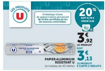 PAPIER ALUMINIUM RESISTANT U