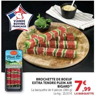 BROCHETTE DE BOEUF EXTRA TENDRE PLEIN AIR BIGARD