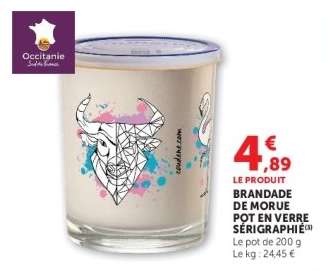 BRANDADE DE MORUE POT EN VERRE SÉRIGRAPHIÉ