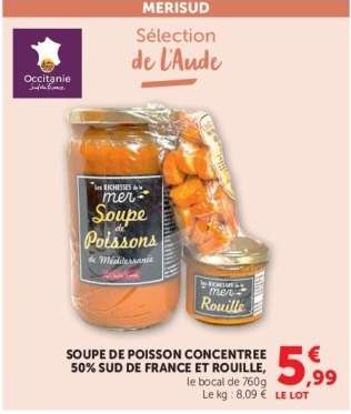 Soupe de Poisson Concentrée 50% Sud de France et Rouille