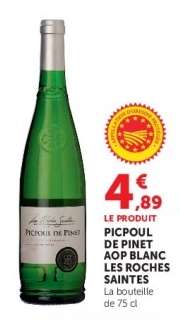 PICPOUL DE PINET AOP BLANC LES ROCHES SAINTES