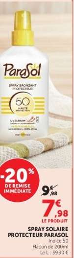 SPRAY SOLAIRE PROTECTEUR PARASOL