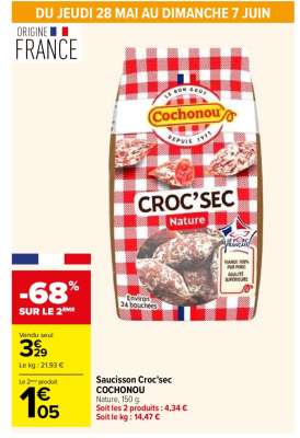 Saucisson Croc Sec Cochonou
