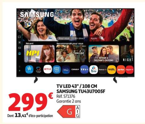 TV LED 43" / 108 CM SAMSUNG TU43U7005F