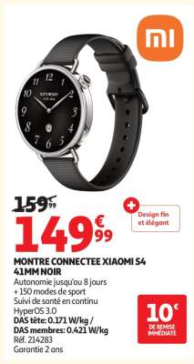 MONTRE CONNECTEE XIAOMI S4 41MM NOIR