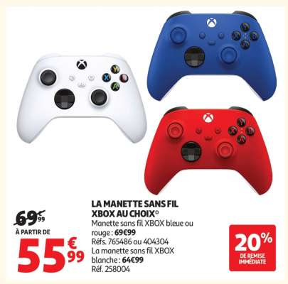 LA MANETTE SANS FIL XBOX AU CHOIX