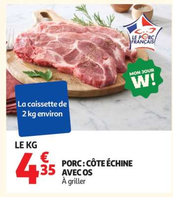 Porc : Côte Échine Avec Os