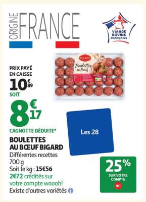 BOULETTES AU BOEUF 'BIGARD'