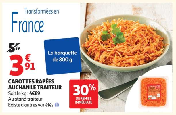 Carottes Râpées Auchan Le Traiteur