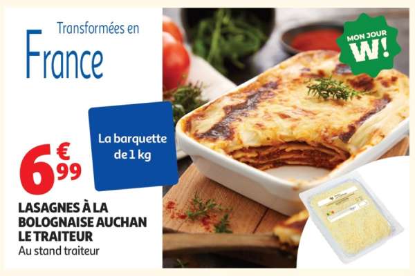 Lasagnes À La Bolognaise Auchan Le Traiteur
