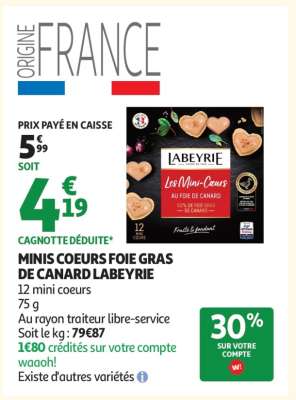 MINIS COEURS FOIE GRAS DE CANARD LABEYRIE