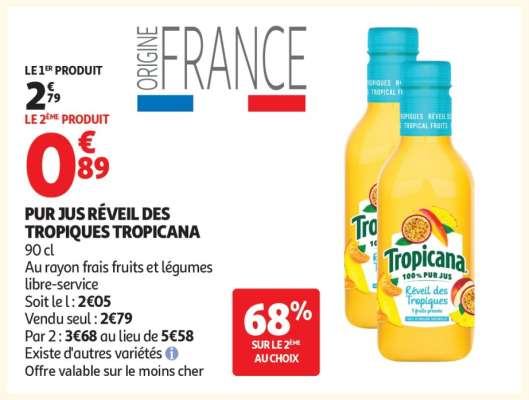 PUR JUS RÉVEIL DES TROPIQUES "TROPICANA"